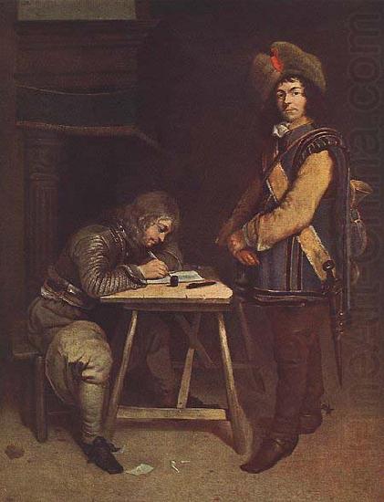TERBORCH, Gerard Officer Writing a Letter oil painting picture